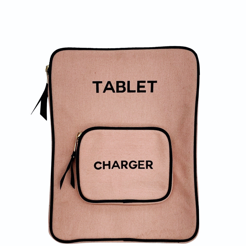 Pochette pour tablette rose en coton naturel