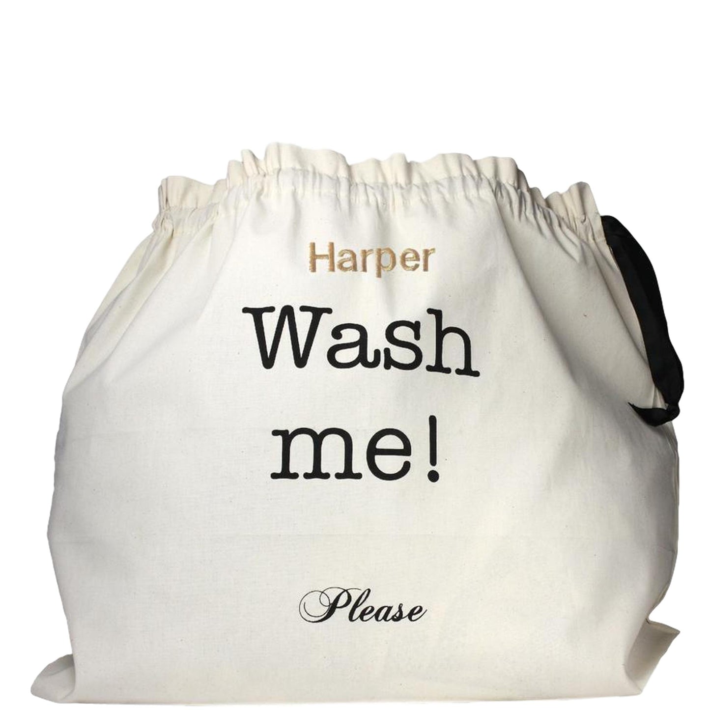 
                                      
                                        Grand sac à linge avec monogramme "Harper" sur le devant.
                                      
                                    
